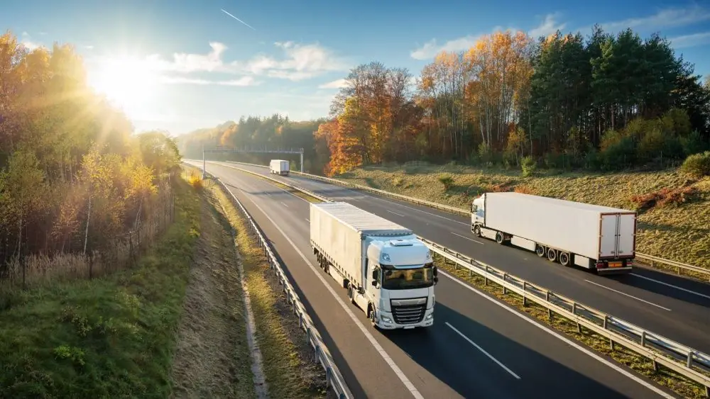 Lorries on a motorway